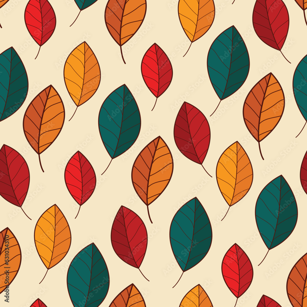 Obraz premium autumn beautiful and colorful pattern with leaves, autumn mood