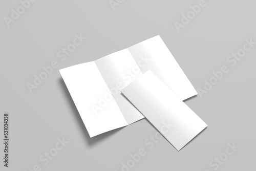 Blank a4 size trifold brochure mockup