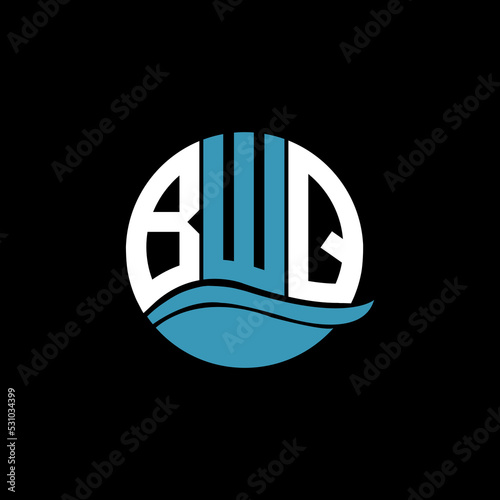 BWQ logo monogram isolated on circle element design template, BWQ letter logo design on black background. BWQ creative initials letter logo concept. BWQ letter design.
 photo