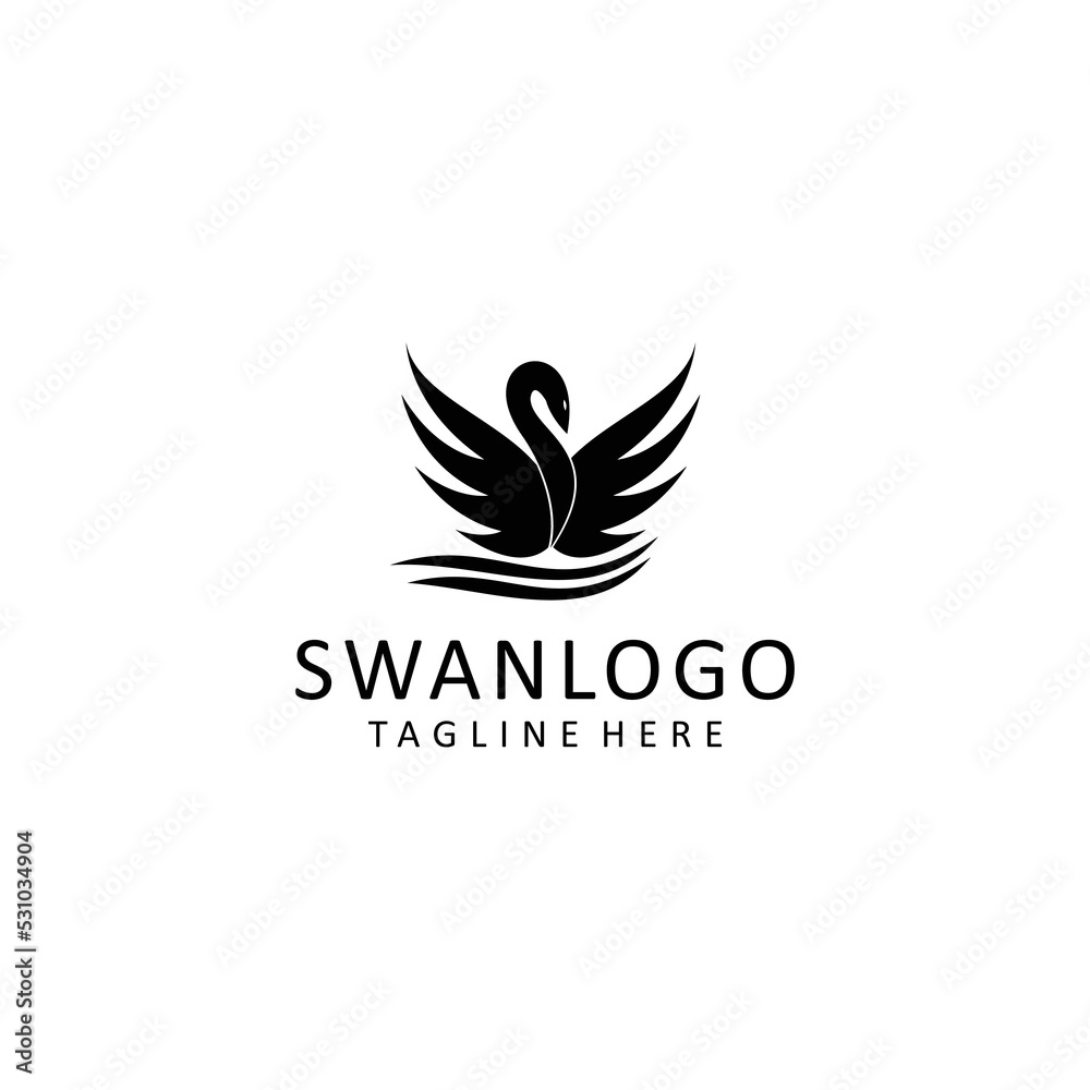 Swan logo design icon tamplate Swan logo design icon tamplate