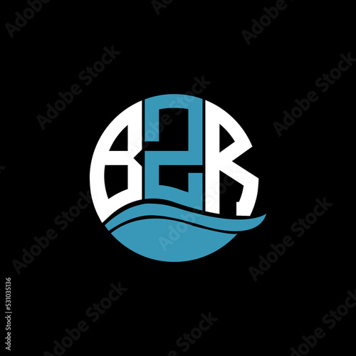 BZR logo monogram isolated on circle element design template, BZR letter logo design on black background. BZR creative initials letter logo concept. BZR letter design.
 photo