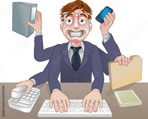 Stressed Overworked Multita...