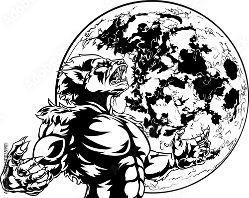 Full Moon Werewolf Scary Mo...
