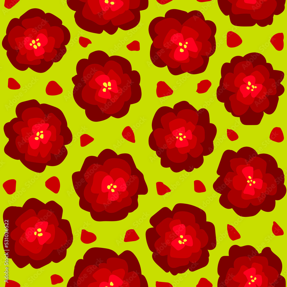 Hand Drawn Flower Seamless Pattern Hand Drawn Flower Seamless Pattern