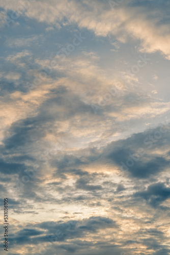 Fototapeta Naklejka Na Ścianę i Meble -  Atmosphere panorama Dramatic Sky Sunset Sunrise Dark orange rosy yellow blue pink cloud background