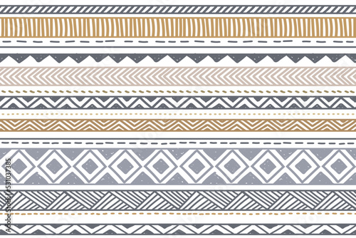 Ethnic vector seamless pattern. Tribal geometric background, boho motif, maya, aztec ornament illustration. rug textile print texture