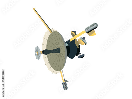 Galileo spacecraft robotic space probe vector illustration isolated on the white background