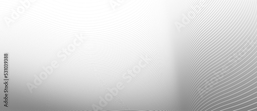 Linear abstract background, vector design 3D lines in perspective, curve and wave lines in motion, smooth and soft backdrop.