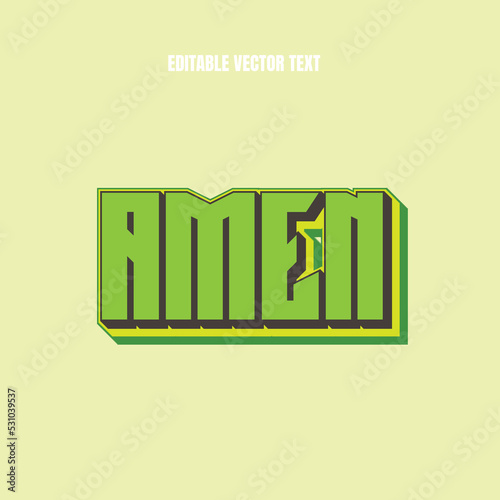 Amen editable vector text effect