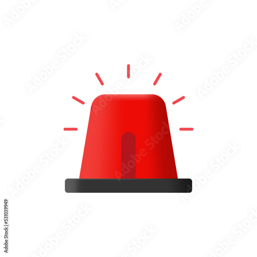 Emergency siren icon in flat style. warning sign, police alarm, ambulance alarm, Medical alert. vector illustration