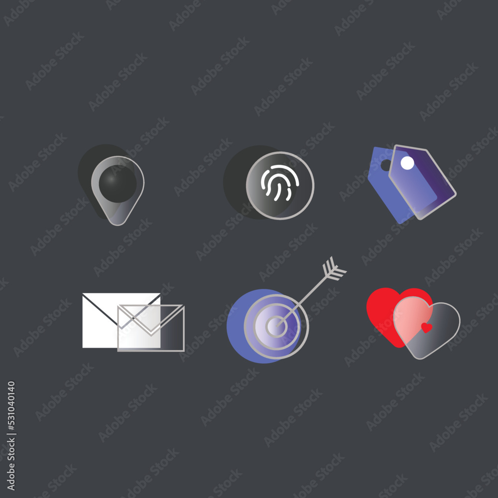 Glassmorphic icon set