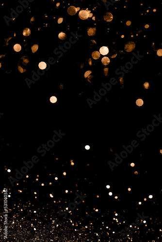 Abstract black background with gold particles for design © vasanty