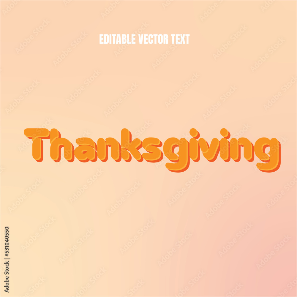 Thanksgiving editable vector text effect