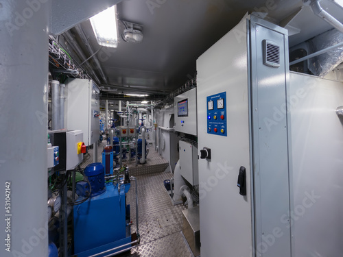 Engine room on a river or sea vessel