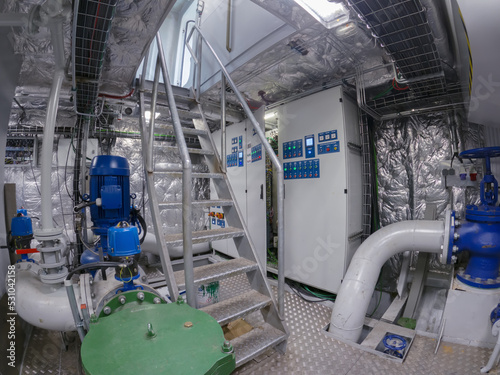 Engine room on a river or sea vessel