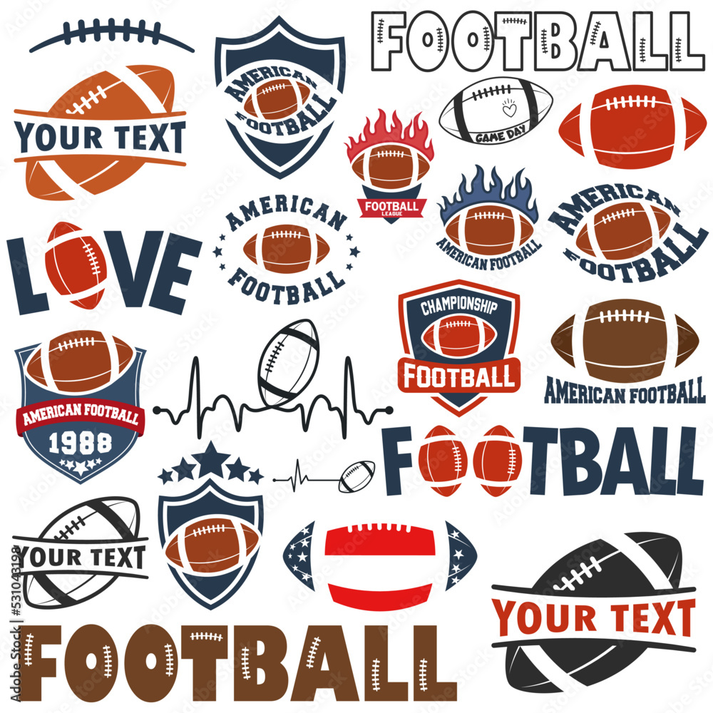 American football logo design set