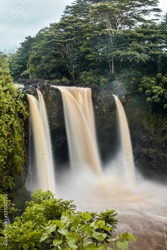 Vertical waterfall shot in Hailo, Hawaii photo