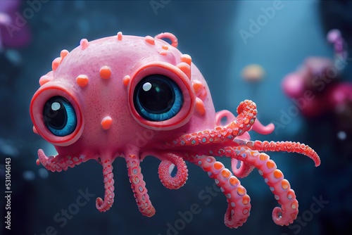 Baby pink octopus