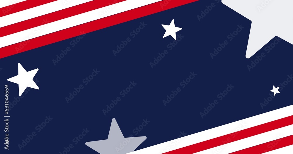 Obraz premium Full frame of american flag with stripes and stars showing copy space