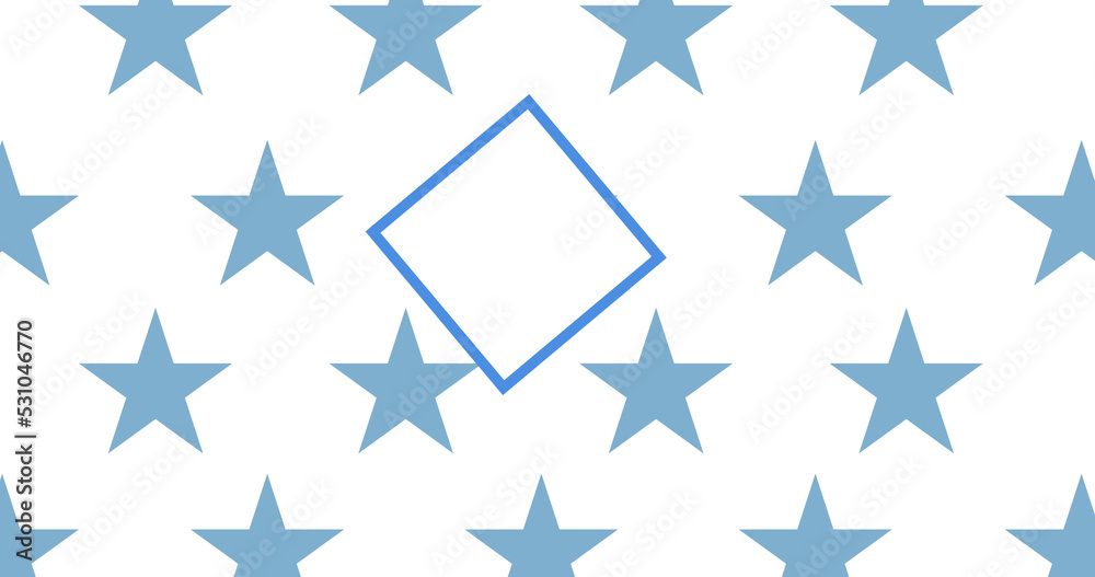 Digital image of american flag design against multiple blue stars n white background Digital image of american flag design against multiple blue stars n white background