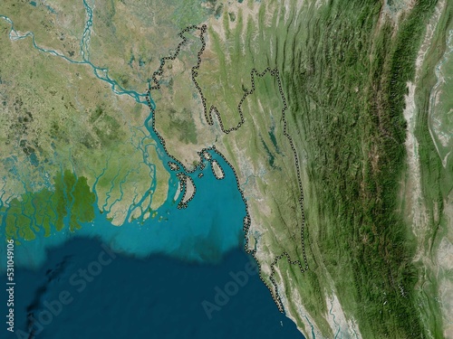 Chittagong, Bangladesh. High-res satellite. No legend photo