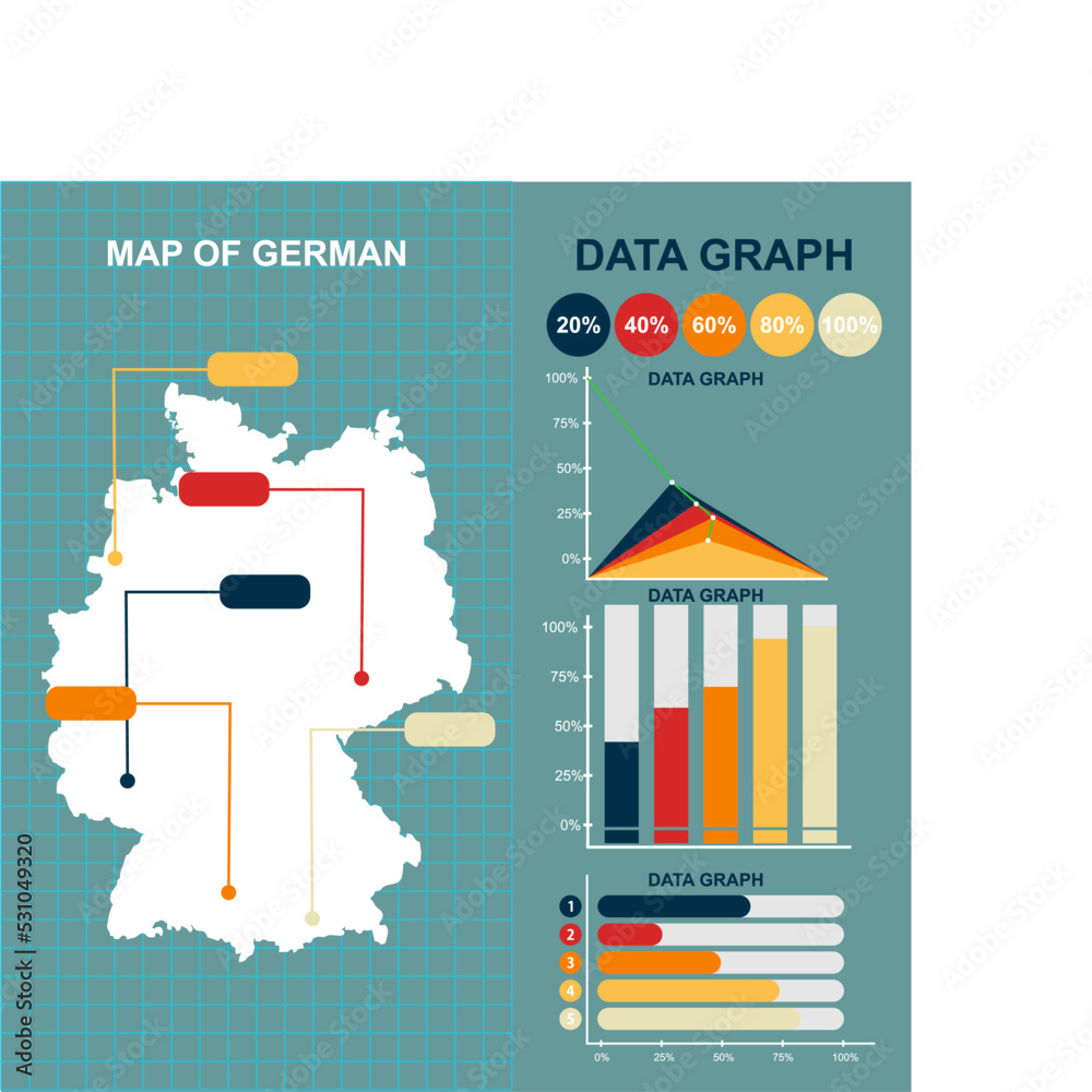 Obraz premium FLAT STYLE GERMANY MAP VECTOR DESIGN WITH VECTOR GRAPHICS