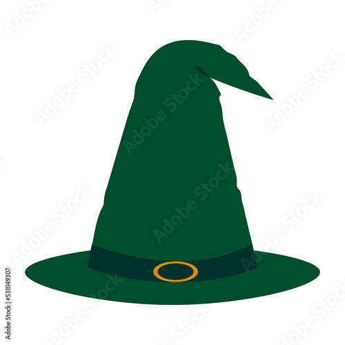 green simple witch hat with buckle