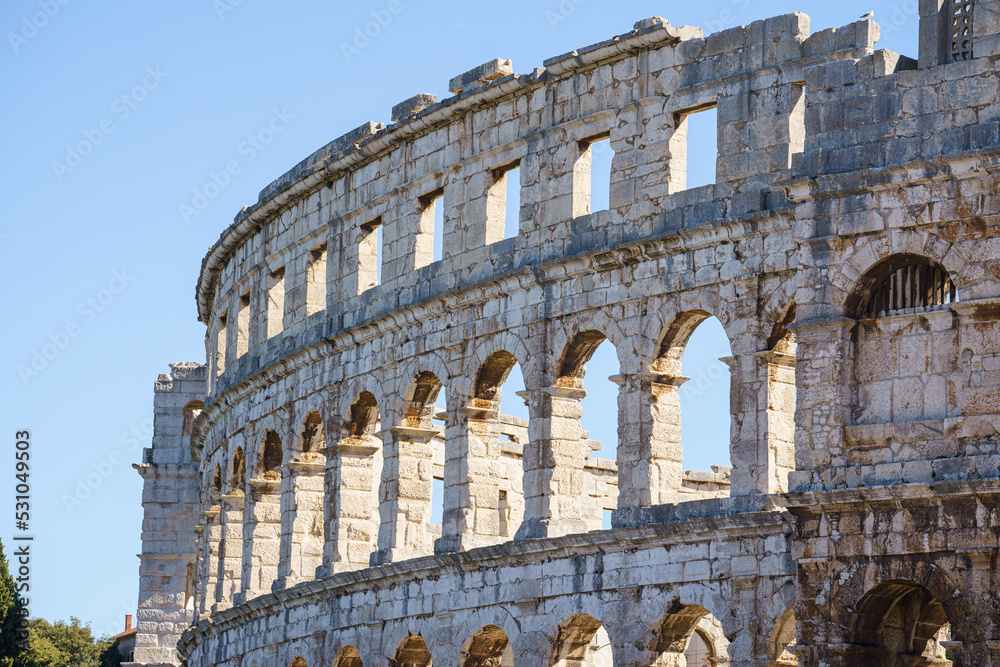Pula, Croatia - September 2022 September 13: Pula is the city in Istria region, Croatia and is known for Pula Arena