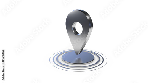 Location sign, 3d render. You are here. Location symbol isolated on a white background