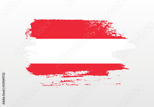Modern style brush painted splash flag of Austria with solid background
