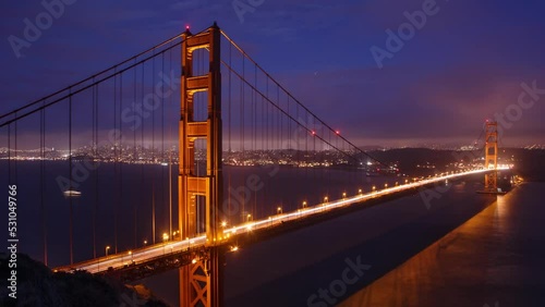 San Francisco's Golden Gate Bridge. Time Lapse.