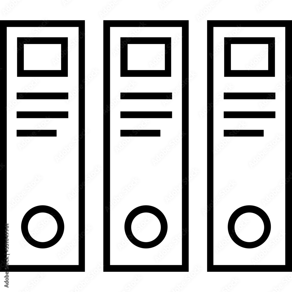 File Folders Line Vector Icon File Folders Line Vector Icon