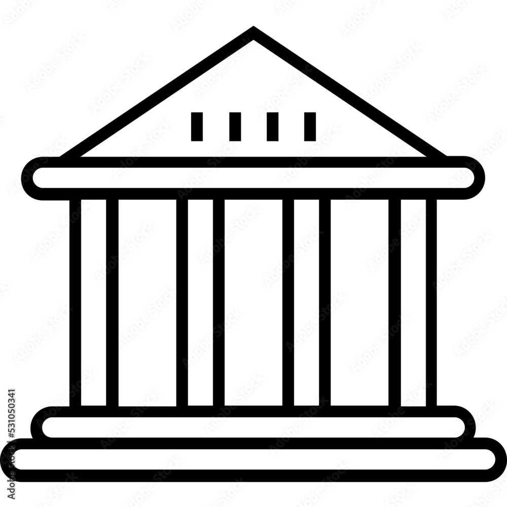 Bank Line Vector Icon Bank Line Vector Icon
