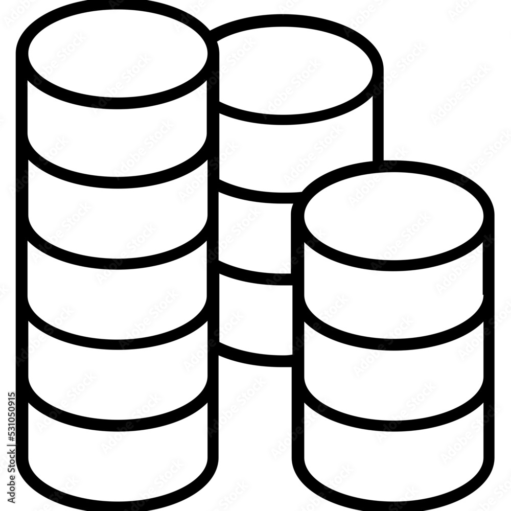 Coins Line Vector Icon Coins Line Vector Icon