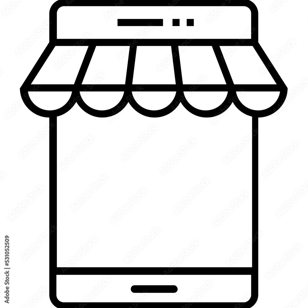 Mobile Marketing Line Vector Icon Mobile Marketing Line Vector Icon