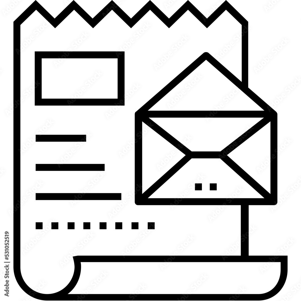 Newsletter Line Vector Icon 