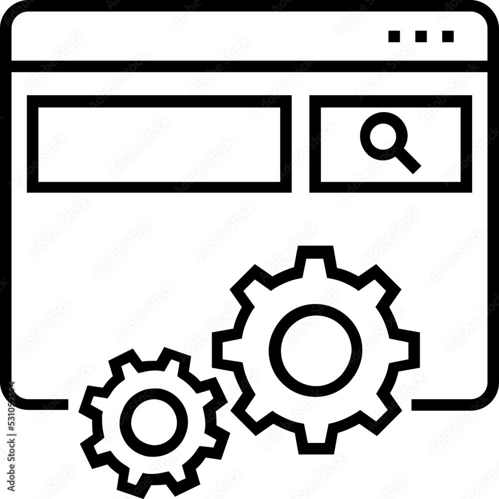 Search Optimization Line Vector Icon Search Optimization Line Vector Icon