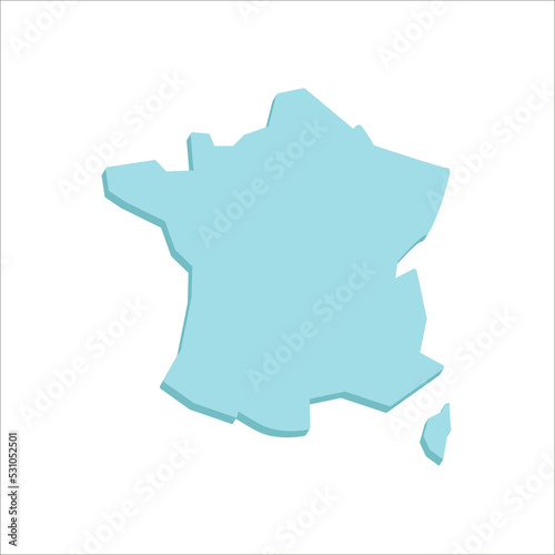 Carte France en bleu 3D