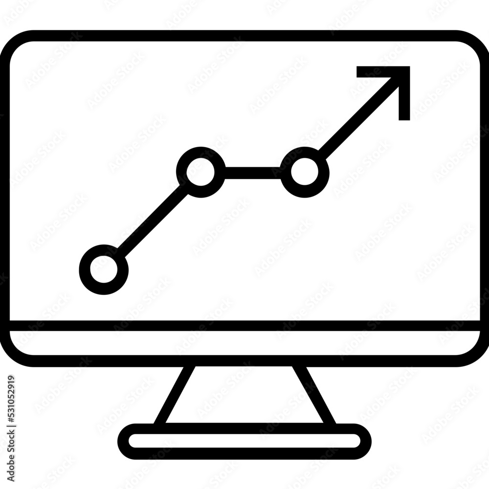 Market Monitoring Line Vector Icon Market Monitoring Line Vector Icon