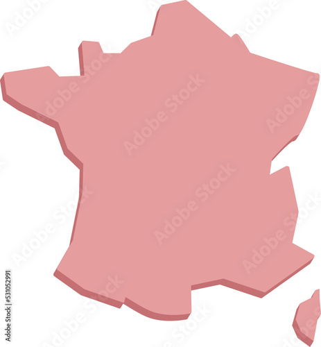 Carte de France rose en 3D