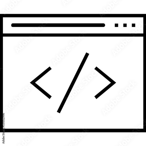 Custom Coding Line Vector Icon 
