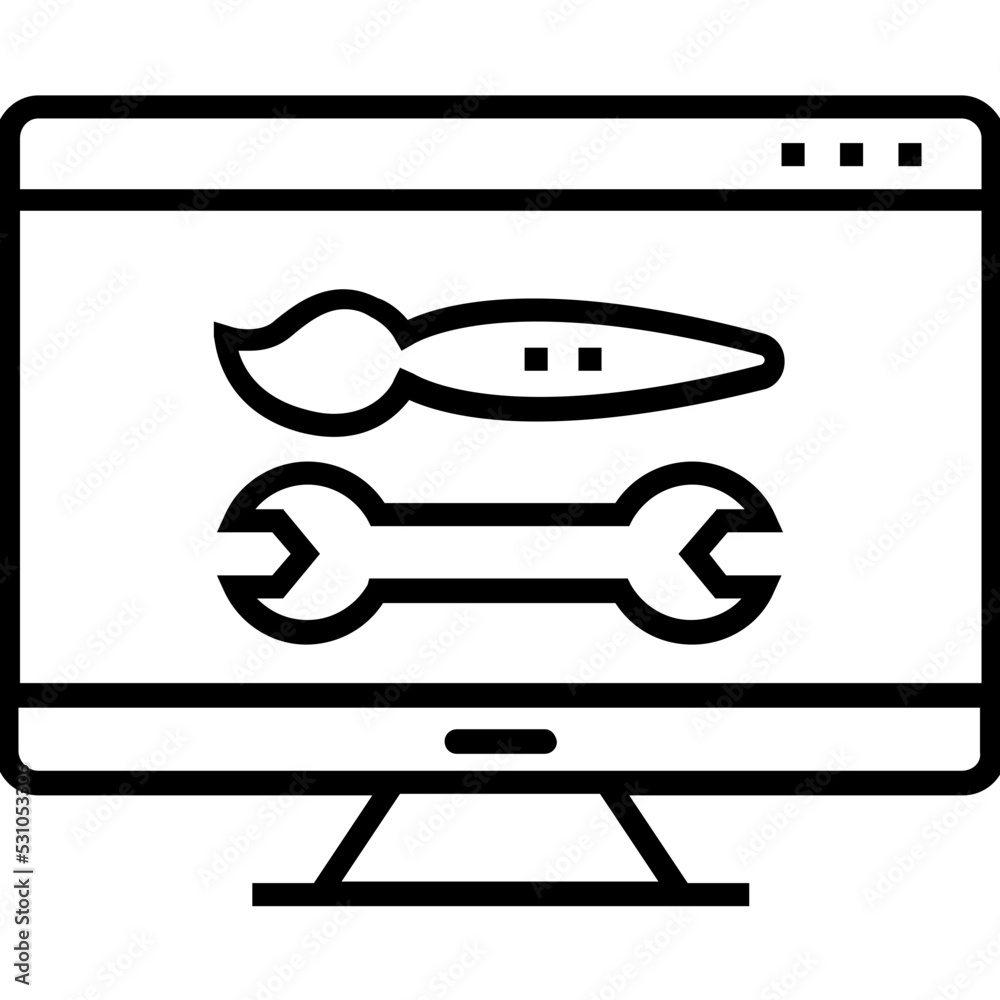 Website Design Line Vector Icon Website Design Line Vector Icon