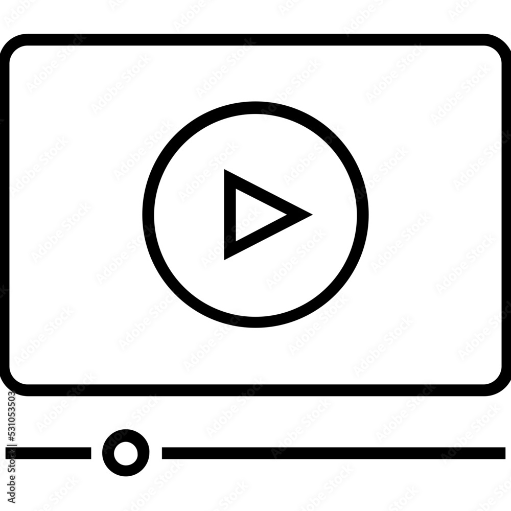 Video Player Line Vector Icon Video Player Line Vector Icon