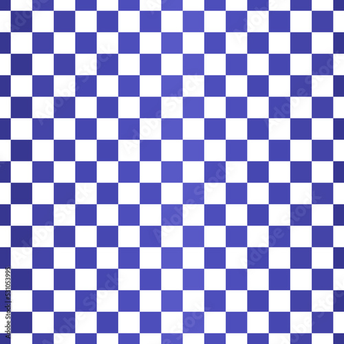 Squares seamless pattern. Complete pattern. Blue checkerboard with gradient. Pixels. Square mosaic. Printed matter, packaging design, textiles, wall coverings and wallpapers.