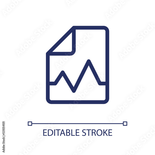 Electronic health record pixel perfect linear ui icon. Digital report of patient condition. GUI, UX design. Outline isolated user interface element for app and web. Editable stroke. Arial font used