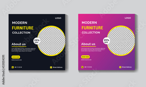 Furniture social media post design template