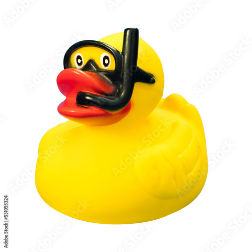 Yellow Rubber Duck with Diving Goggles