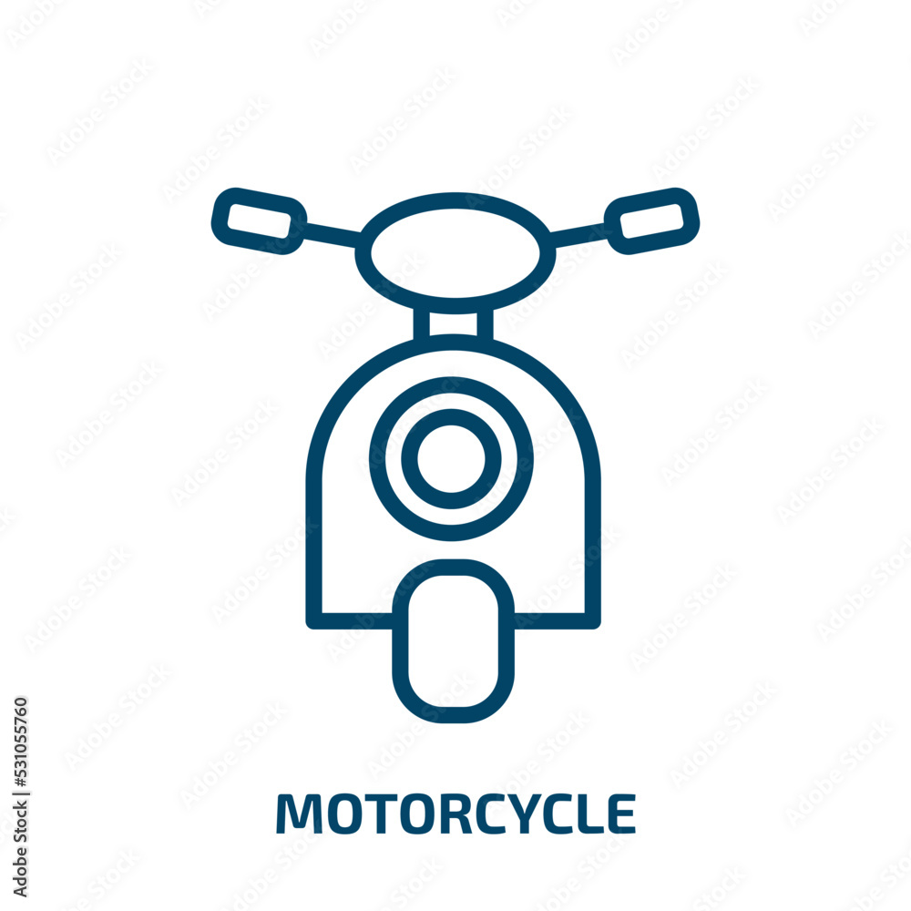 motorcycle icon from activity and hobbies collection. Thin linear motorcycle, vehicle, transportation outline icon isolated on white background. Line vector motorcycle sign, symbol for web and mobile motorcycle icon from activity and hobbies collection. Thin linear motorcycle, vehicle, transportation outline icon isolated on white background. Line vector motorcycle sign, symbol for web and mobile