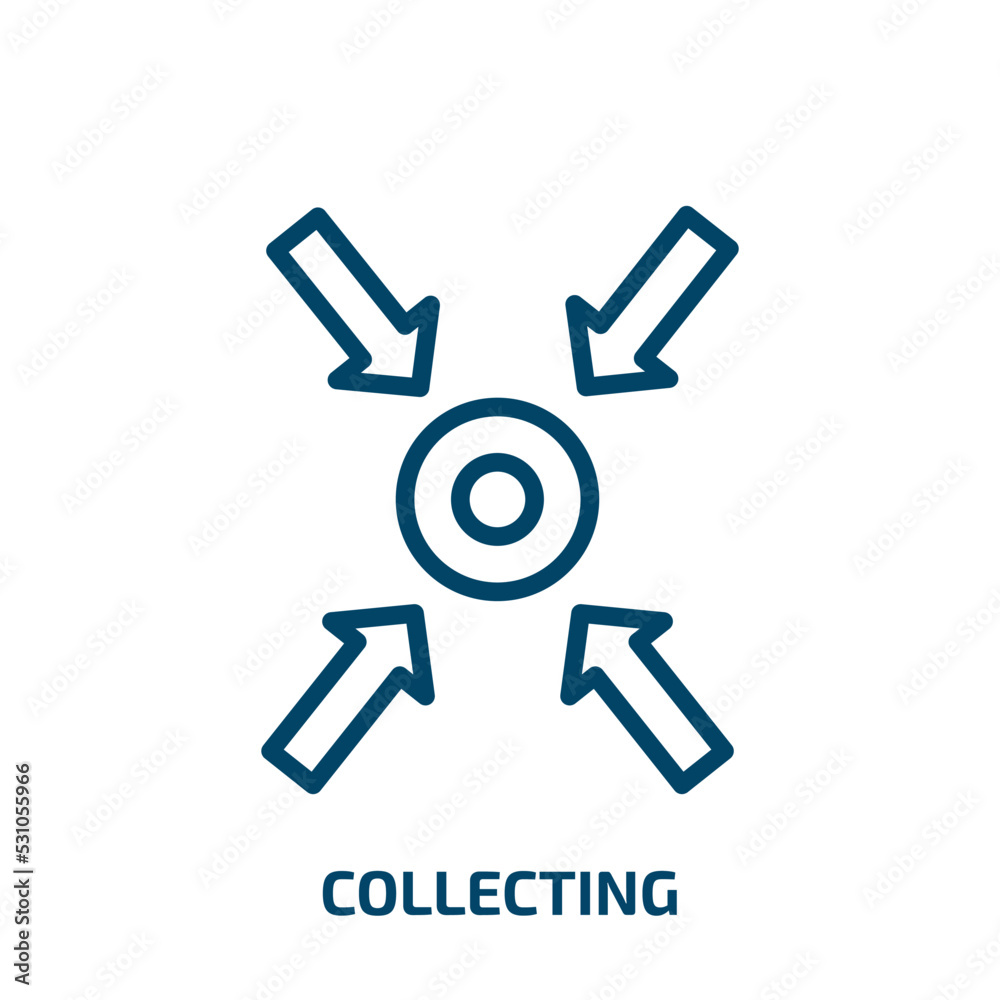 collecting icon from activity and hobbies collection. Thin linear collecting, internet, food outline icon isolated on white background. Line vector collecting sign, symbol for web and mobile collecting icon from activity and hobbies collection. Thin linear collecting, internet, food outline icon isolated on white background. Line vector collecting sign, symbol for web and mobile