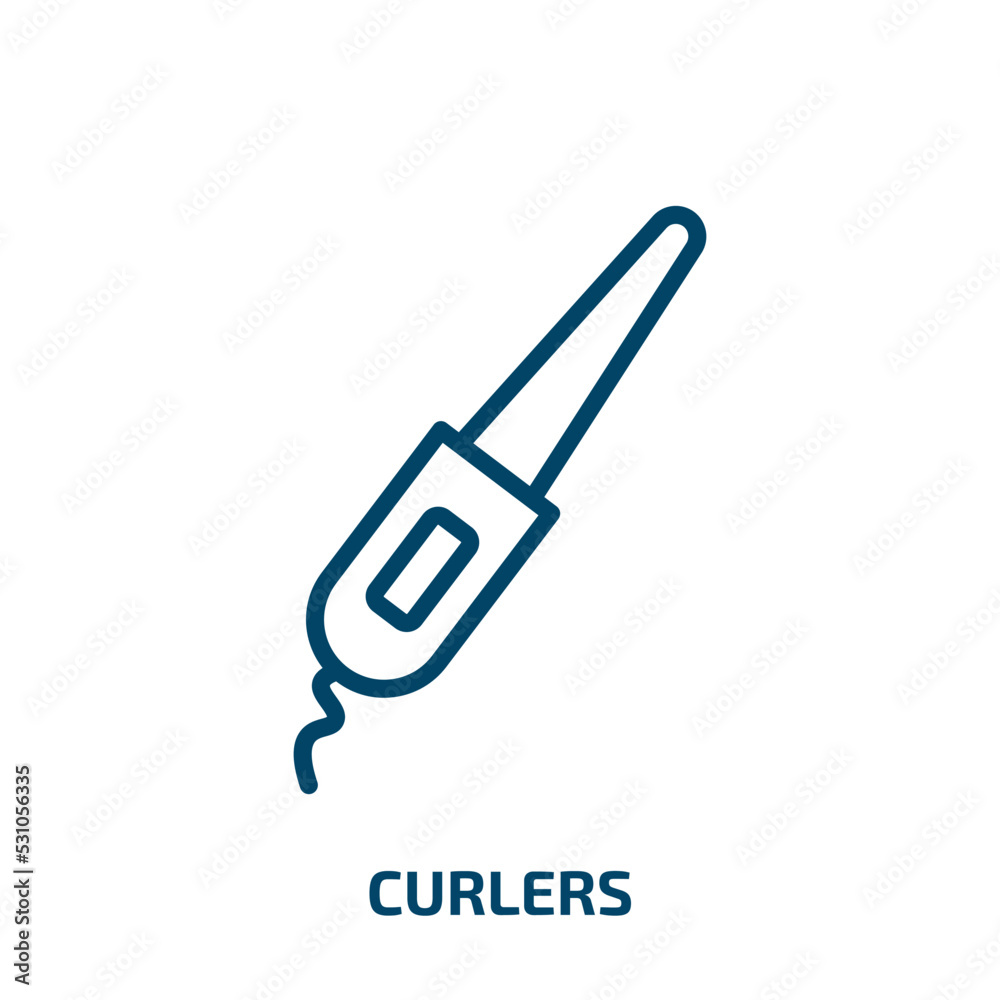 curlers icon from beauty collection. Thin linear curlers, beauty, brush outline icon isolated on white background. Line vector curlers sign, symbol for web and mobile curlers icon from beauty collection. Thin linear curlers, beauty, brush outline icon isolated on white background. Line vector curlers sign, symbol for web and mobile